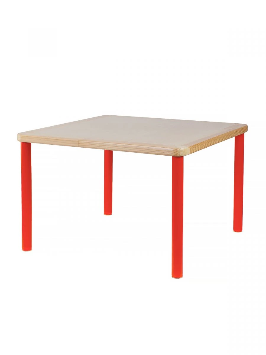 Square Children's Table 460mm Height, Red