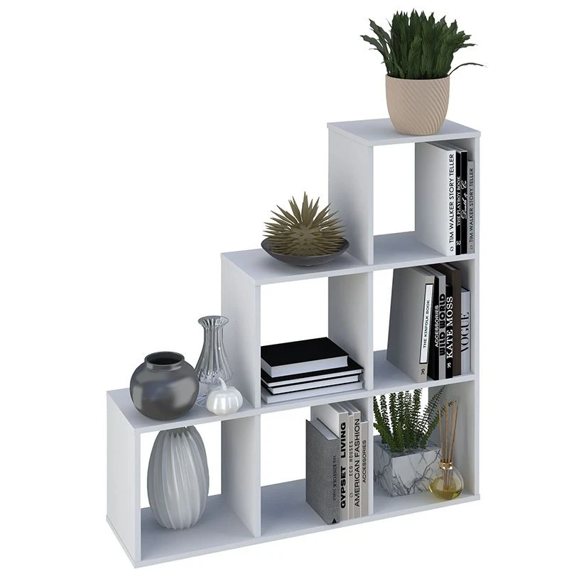 Polini Home Smart Cascading Shelf 6 Sections, White, Model 0001696.9