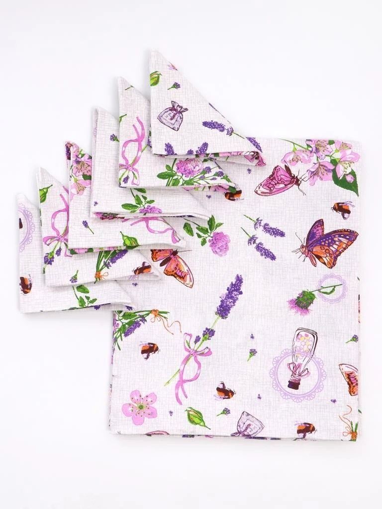 Mixed Fabric Table and Kitchen Napkins Set for Adults