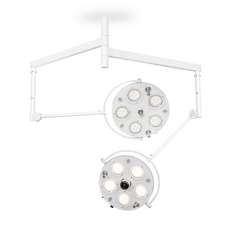 Medical LED Surgical Light with Ceiling Mount, Dual Dome