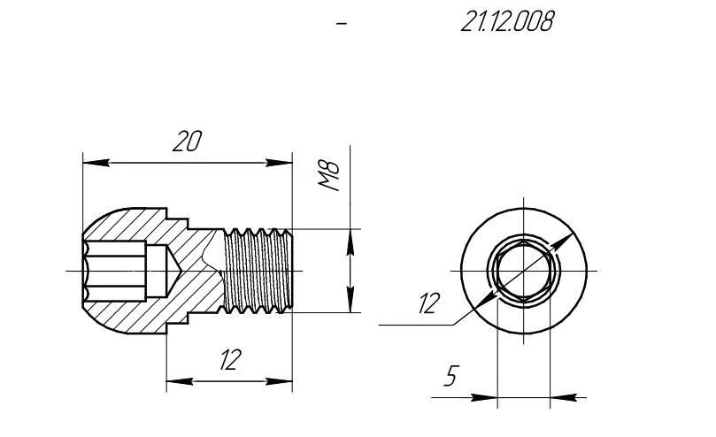 Pin Plug for Tibial Component Fixation, 20mm, #21.12.008