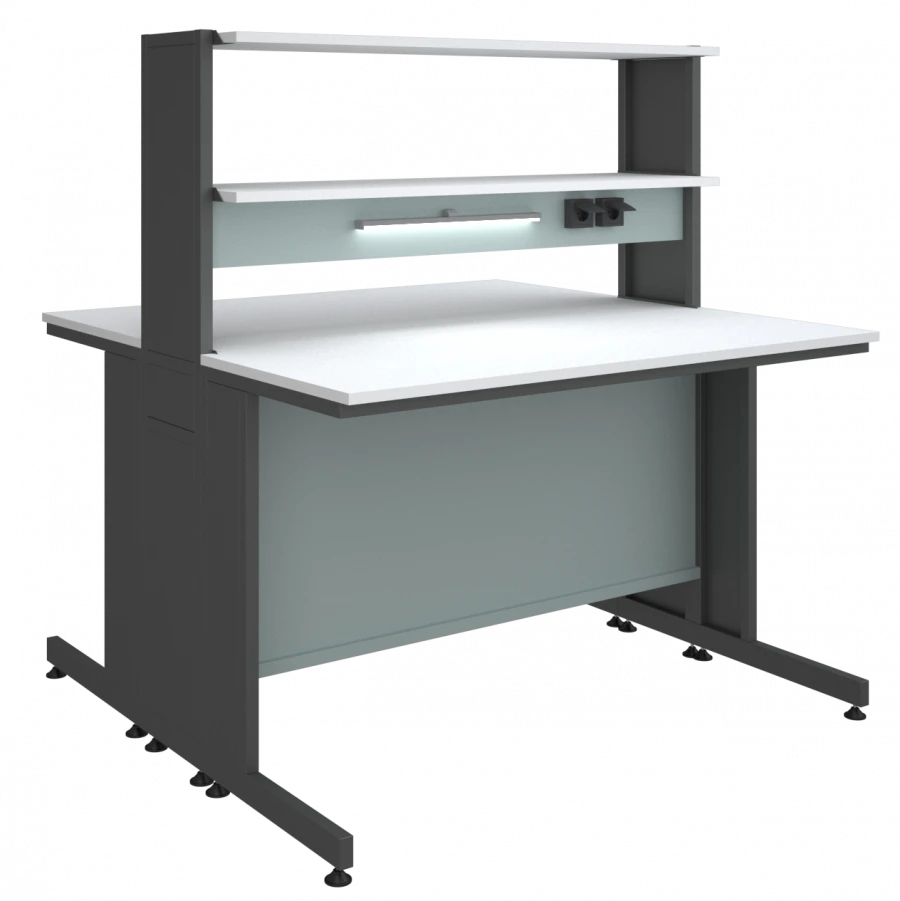 High Laboratory Table with Overhead Structure