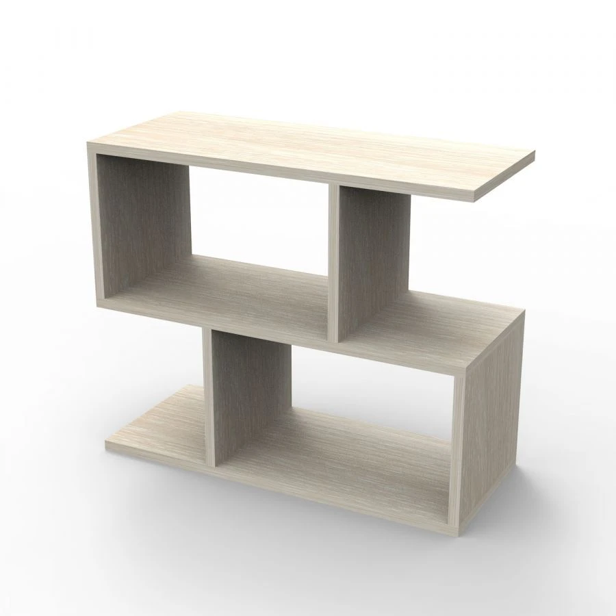 Wall-mounted Open Shelf with 3 Panels and 4 Supports