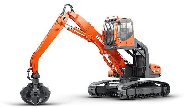 E200CH Crawler Excavator-Loader with Grapple and Rotator