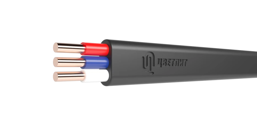 Кабель силовой плоский огнестойкий с ПВХ изоляцией 1кВ ВВГ-Пнг(А)-LS 3х6