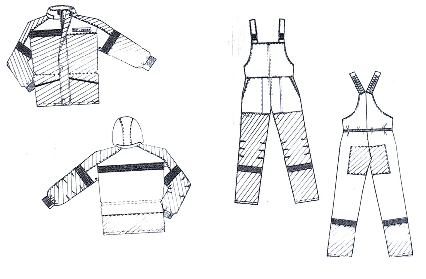 Men's Protective Suit (Jacket and Overalls) for Industrial Use