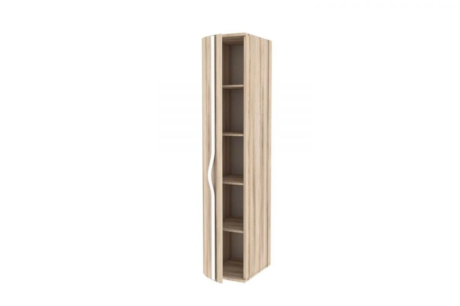 Curved Door Left Finish Cabinet (White/Desira Ash M)