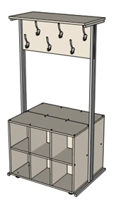 Double-sided Floor Wardrobe System with Shoe Compartments