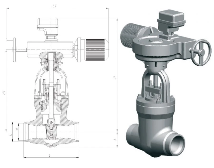 Gate Valve for Steam Turbine Systems 1015-150-E