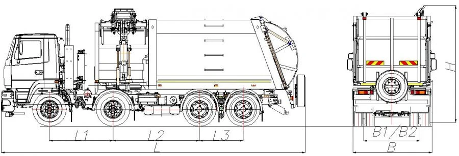 Side Loading Garbage Truck Model MK-3555-14