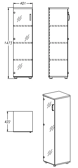 Document Storage Cabinet for Office Supplies and Equipment, Model 405.40.147