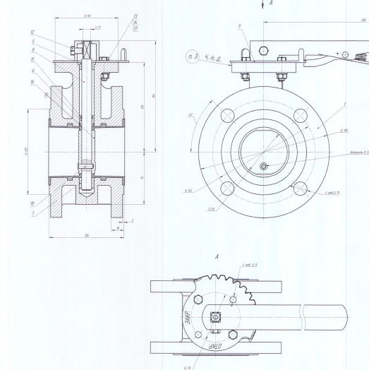Flanged Manual Disc Valve, Cast Iron DN 65 PN 1.6 MPa IYUKL.494425.019
