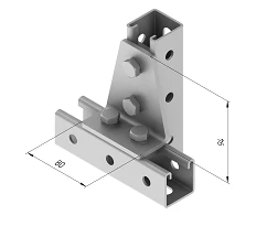 Stainless Steel Plate with 4 Holes SMA 620, 80x94mm, 5mm Thickness