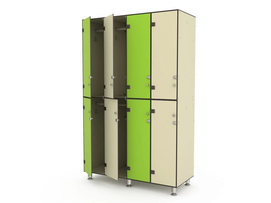 Durable HPL Plastic Wardrobe with Adjustable Feet and Accessories