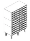 Catalog Cabinet, 3-module with 66 Drawers (6x11), Height 110mm