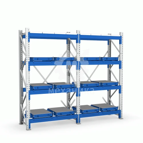 Heavy-Duty Storage Rack with Sliding Platforms Series 1696