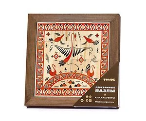 Russian Patterns Wooden Puzzle "Mezen Painting" 16 Pieces