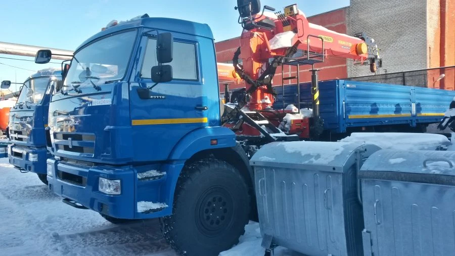 Multi-functional Truck with Hydraulic Crane KMA on KAMAZ 43118 Base 41K32N-UD