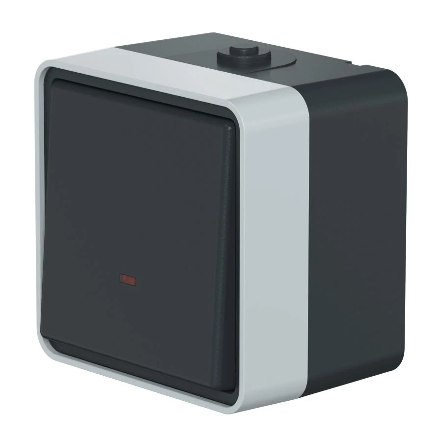 CADUCEUS ALING Protecta Single-Pole Switch with Indicator 16A, 250V, IP55, Anthracite