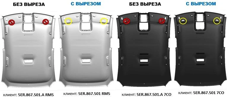 Car Interior Ceiling Lining 5ER.867.501 with Indexes A RM5/7CO