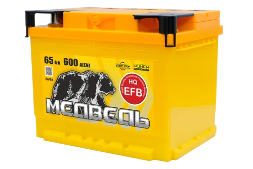 Lead Acid Starter Battery for Internal Combustion Engines 12V 6ST-65VLA EFB 'Medved