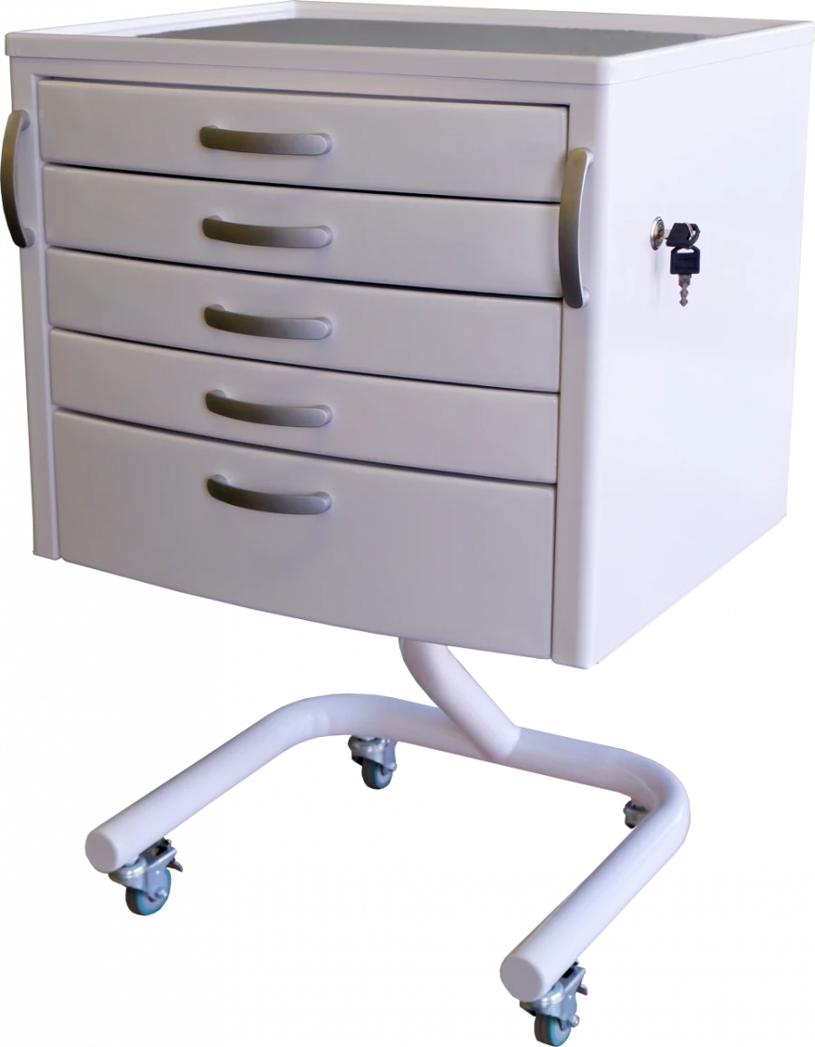 Mobile Medical Table CE 103M with 5 Drawers