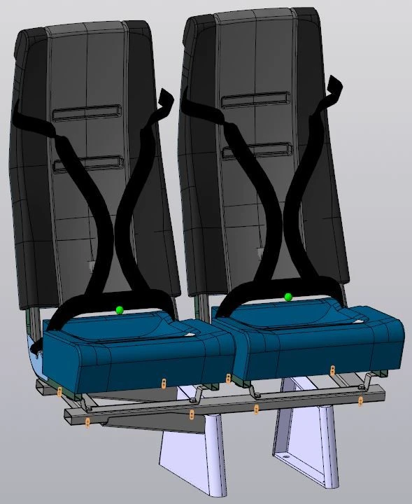 Passenger Bus Seat A66R33.6840010 for M2 and M3 Vehicles
