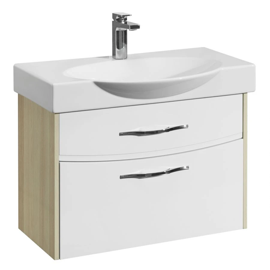 Stylish Wall-Mounted Sink Cabinet Infinity 76 in Ash Coimbra