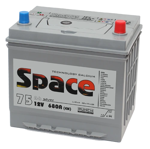 Lead Acid Starter Battery for Internal Combustion Engines 12V 75Ah Asia 95D23 'Space