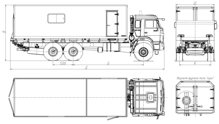 运输危险品重型卡车KAMAZ 43118-37