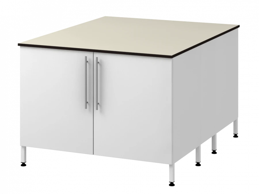 Island Table with Two Metal Support Columns 1200 OTDLg