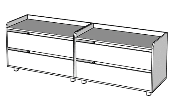 Educational Wall with Drawers (without Board)
