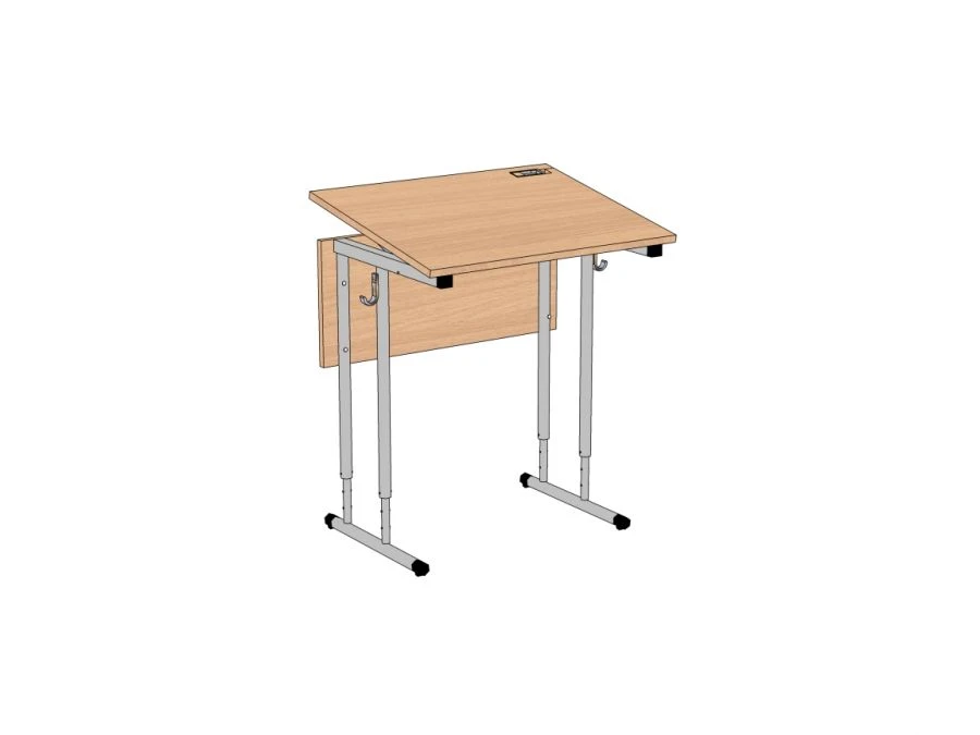 Adjustable Single Student Desk with Tilted Top and Round Tube SU-2.1RK.01