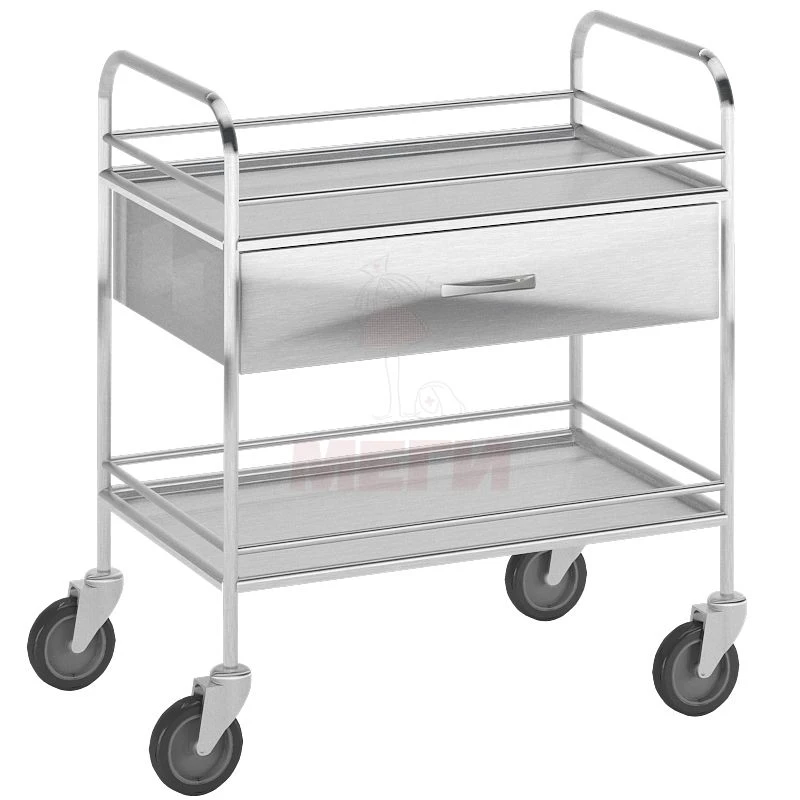 Mobile Stainless Steel Manipulation Table with Shelves and Wheels SM549-01-MSK