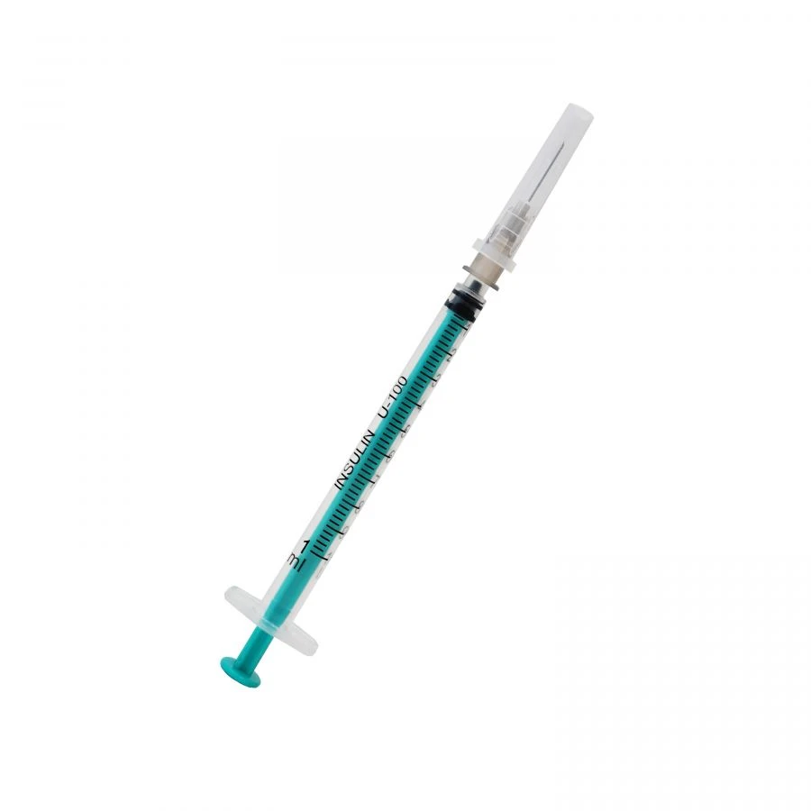 1ml Sterile Single-Use Insulin Syringe with Needle, Luer Type