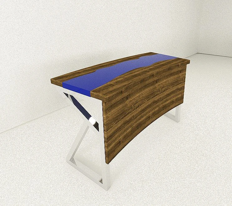 Conference Table with Epoxy Resin Finish