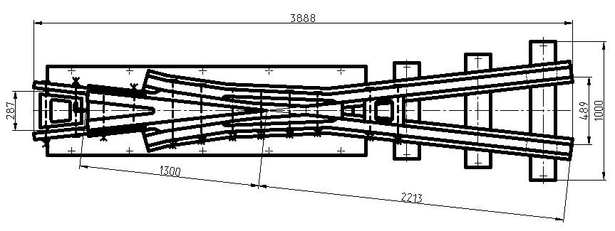 Crosspiece Type R65 Model 2/9 for Two-Rail Intersection