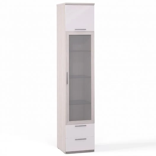 Rimini Ice F9A-01.CG/23P Glass Door Wardrobe with Drawers and Shelves