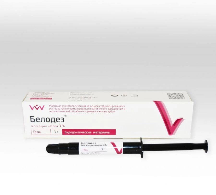 Dental Fixative Material Based on Stabilized Sodium Hypochlorite Solution for Root Canal Treatment - Belodez