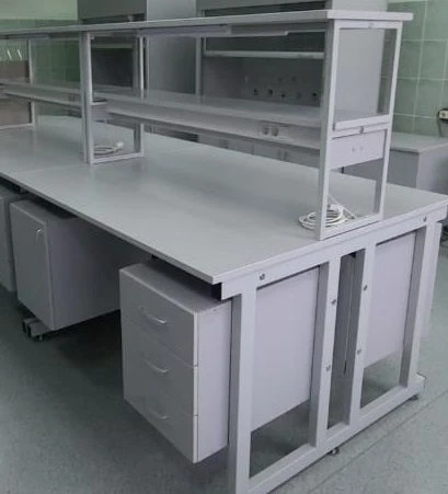 Laboratory Island Table with Metal Frame
