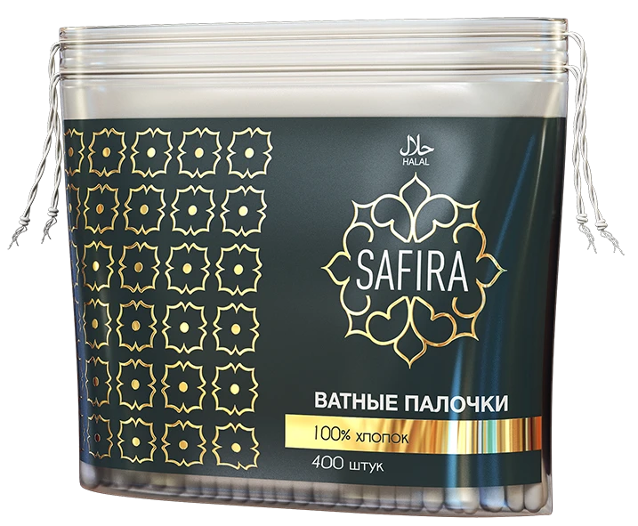 100% Cotton Swabs for Hygiene and Cosmetic Use SAFIRA