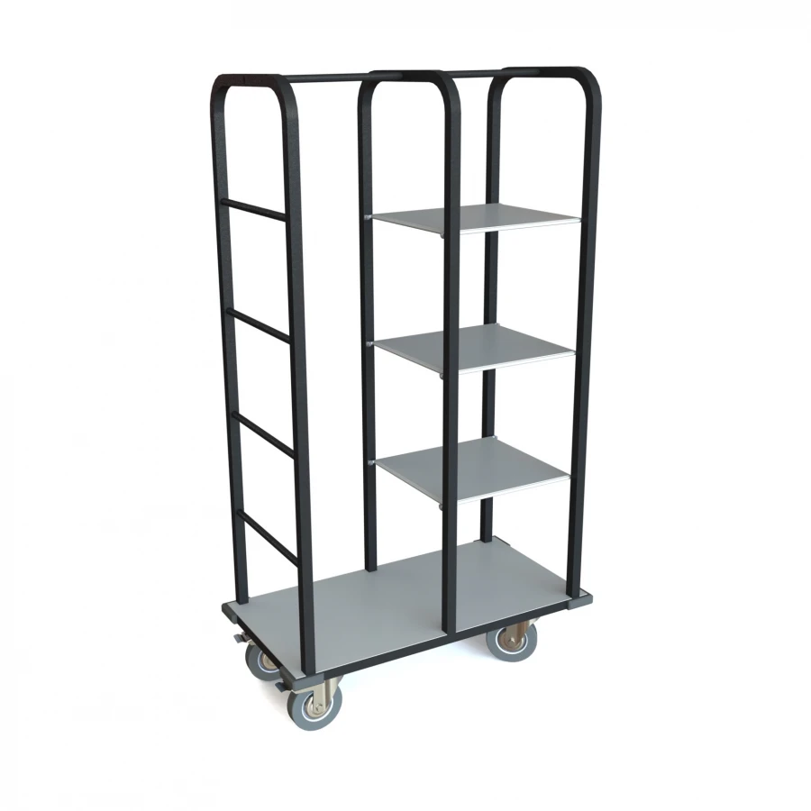 Aluminum Wardrobe Trolley with 3 Shelves
