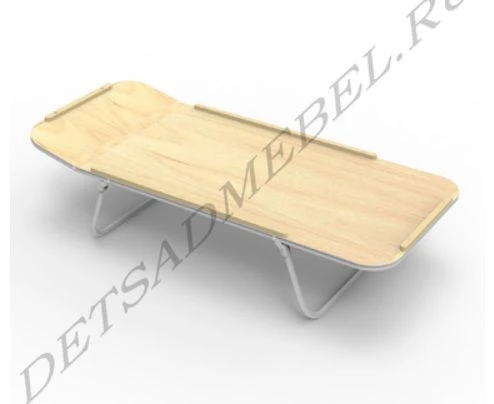 Children's Folding Bed with Metal Frame and Adjustable Headrest