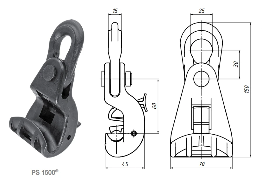 Suspension Clamp PS 1500 for SIP-2 Installation