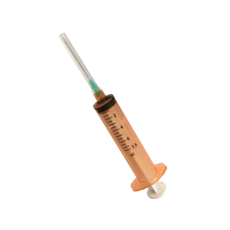 Sterile Single-use Three-part Injection Syringe with Luer-Lock Tip, 7.5 ml