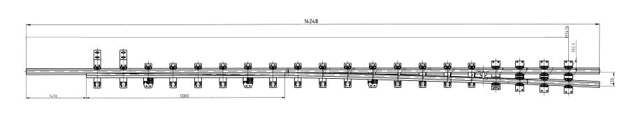 UIC60 Type 1/9 Rail with Point for Switches