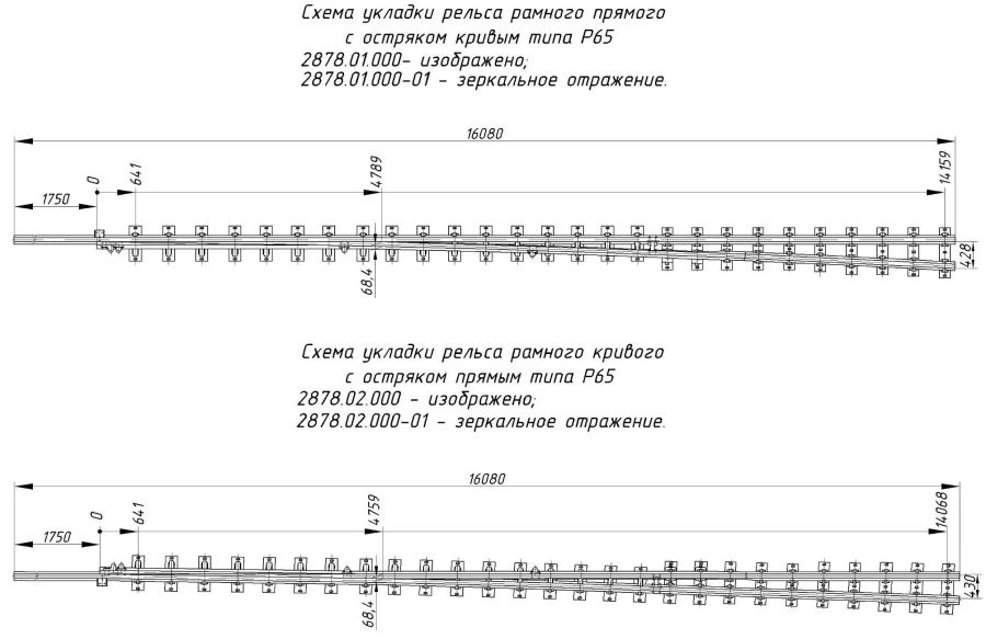 R65 Type 1/11 Frame Rail with Point, Project 2878.01.000/-01