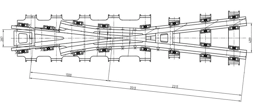 R65 Type Cross Switch for Railway Tracks, Model 2/9
