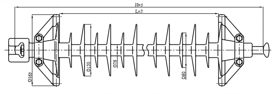 Suspended Linear Insulator with Silicone Composite Coating LK 160/110-I-4 GP