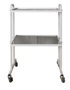 Mobile Procedure Manipulative Table with Glass Shelves on Wheels